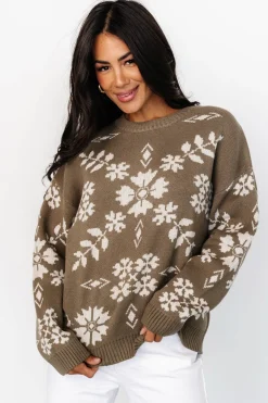 Baltic Born Elsa Sweater | Olive + Off White