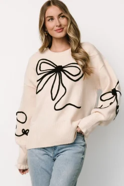 Baltic Born Elsie Ribbon Sweater | Cream + Black