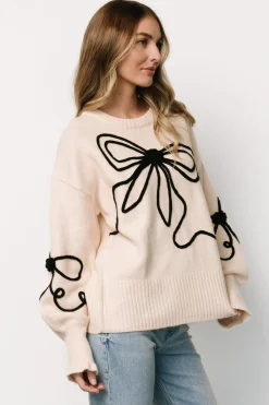 Baltic Born Elsie Ribbon Sweater | Cream + Black