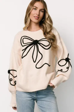 Baltic Born Elsie Ribbon Sweater | Cream + Black