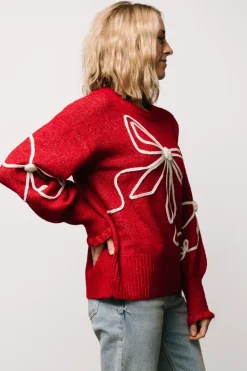 Baltic Born Elsie Ribbon Sweater | Red + Ivory