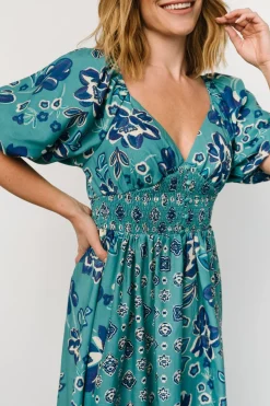 Baltic Born Elyse Midi Dress | Teal + Blue Multi