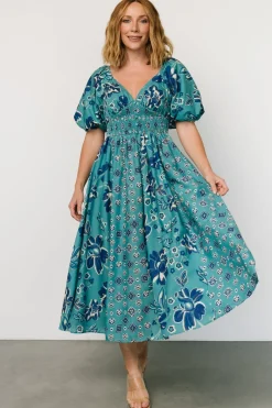 Baltic Born Elyse Midi Dress | Teal + Blue Multi