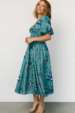 Baltic Born Elyse Midi Dress | Teal + Blue Multi