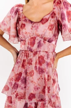 Baltic Born Emeline Tiered Maxi Dress | Mauve Multi