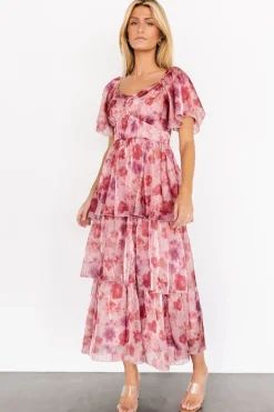 Baltic Born Emeline Tiered Maxi Dress | Mauve Multi