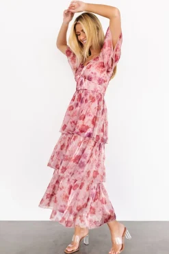Baltic Born Emeline Tiered Maxi Dress | Mauve Multi