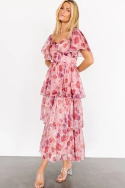 Baltic Born Emeline Tiered Maxi Dress | Mauve Multi