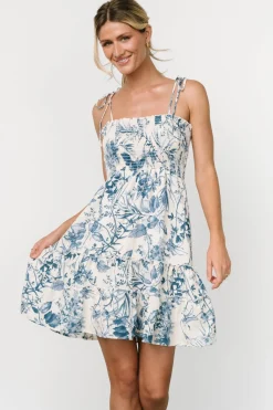 Baltic Born Emelyn Short Dress | Cream + Blue