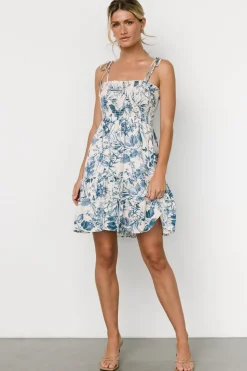 Baltic Born Emelyn Short Dress | Cream + Blue