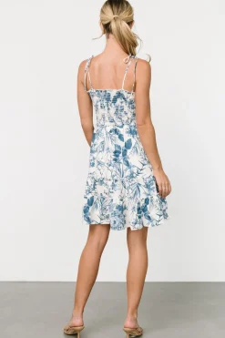Baltic Born Emelyn Short Dress | Cream + Blue