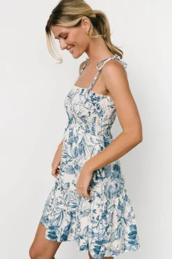 Baltic Born Emelyn Short Dress | Cream + Blue