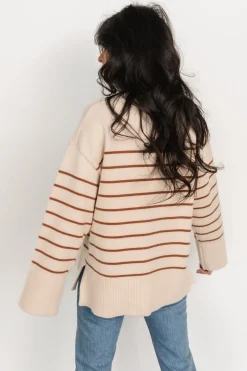 Baltic Born Emerson Stripe Knit Sweater | Beige + Camel