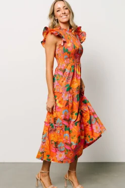 Baltic Born Emily Smocked Tier Dress | Orange Floral
