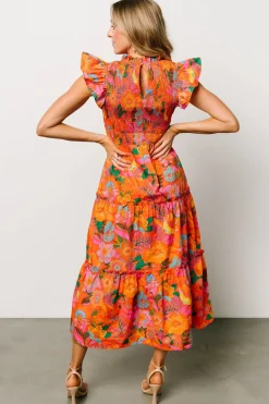 Baltic Born Emily Smocked Tier Dress | Orange Floral