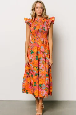Baltic Born Emily Smocked Tier Dress | Orange Floral