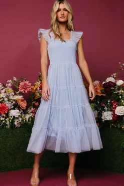 Baltic Born Emma Smocked Tulle Dress | Light Blue