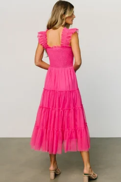 Baltic Born Emma Smocked Tulle Dress | Hot Pink