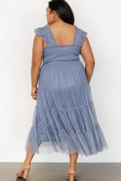 Baltic Born Emma Smocked Tulle Dress | Slate Blue