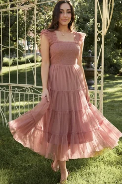 Baltic Born Emma Smocked Tulle Dress | Dusty Rose