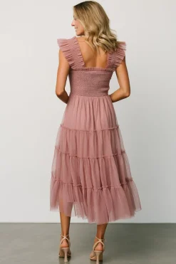 Baltic Born Emma Smocked Tulle Dress | Dusty Rose