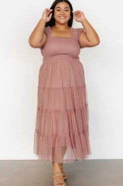 Baltic Born Emma Smocked Tulle Dress | Dusty Rose