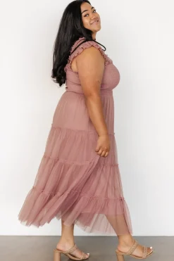 Baltic Born Emma Smocked Tulle Dress | Dusty Rose