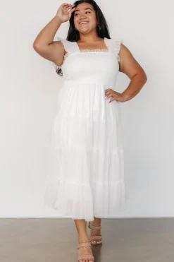 Baltic Born Emma Smocked Tulle Dress | Off White