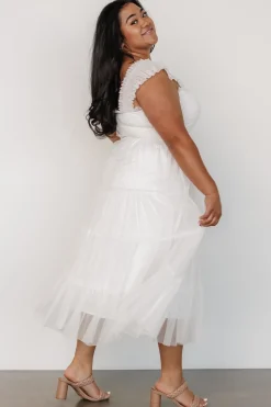 Baltic Born Emma Smocked Tulle Dress | Off White