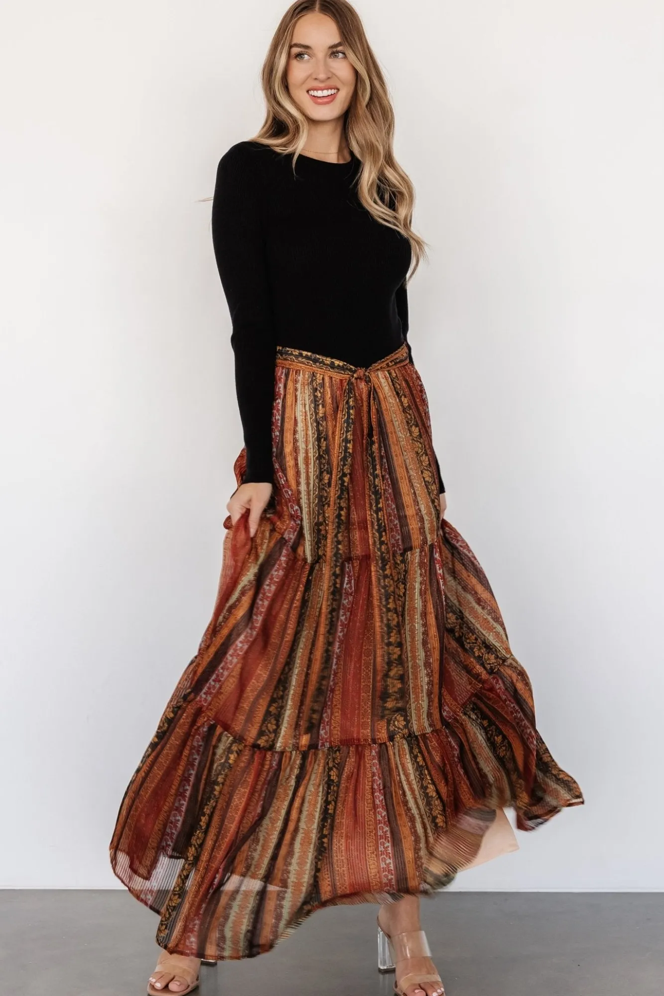 Baltic Born Emryn Sweater Dress | Black + Multi Print