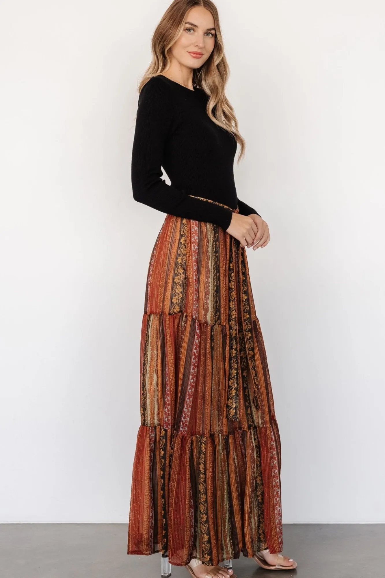 Baltic Born Emryn Sweater Dress | Black + Multi Print