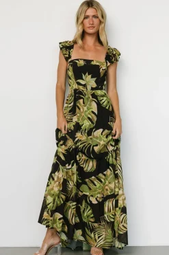 Baltic Born Encinitas Maxi Dress | Tropical Green + Black
