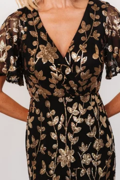 Baltic Born Esme Sequin Dress | Black + Gold