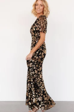 Baltic Born Esme Sequin Dress | Black + Gold