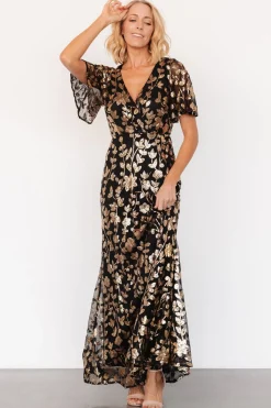 Baltic Born Esme Sequin Dress | Black + Gold