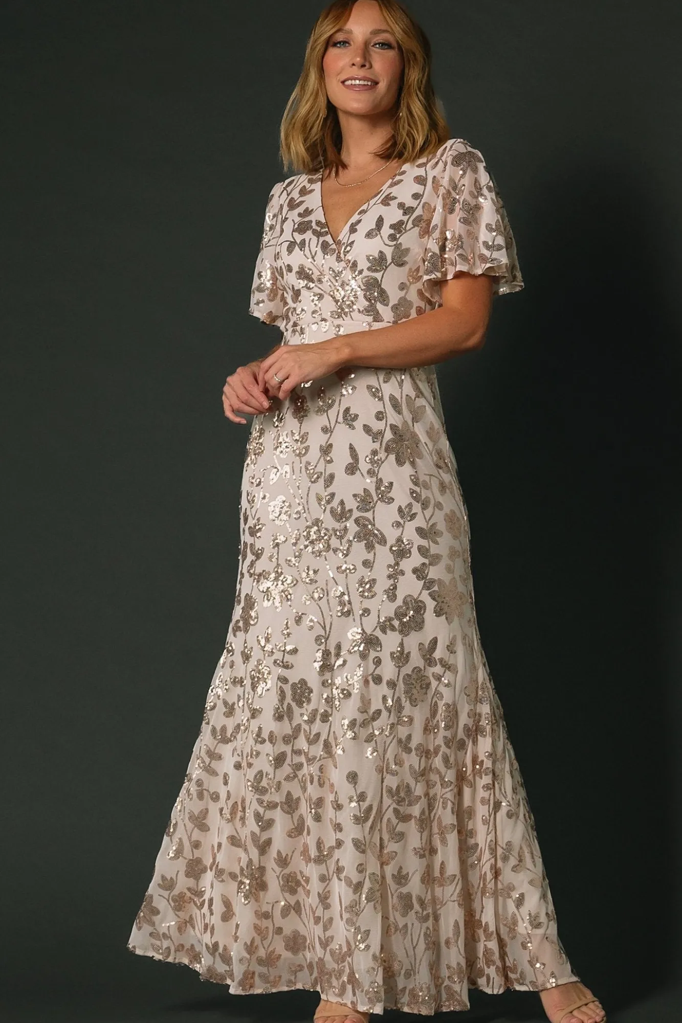 Baltic Born Esme Sequin Dress | Rose Gold