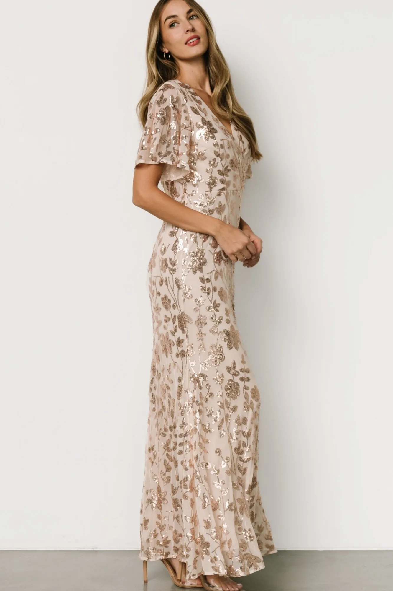 Baltic Born Esme Sequin Dress | Rose Gold