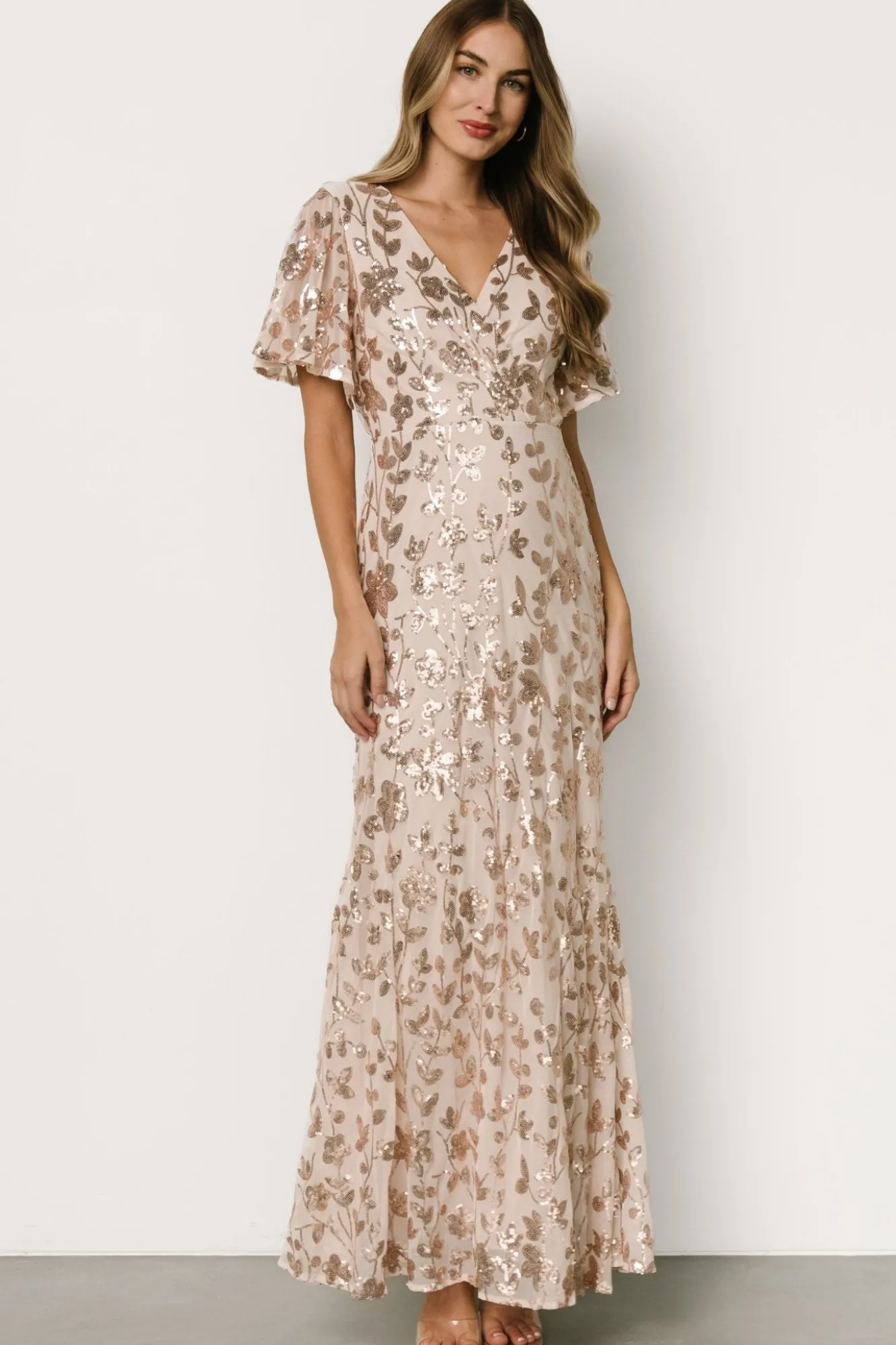 Baltic Born Esme Sequin Dress | Rose Gold