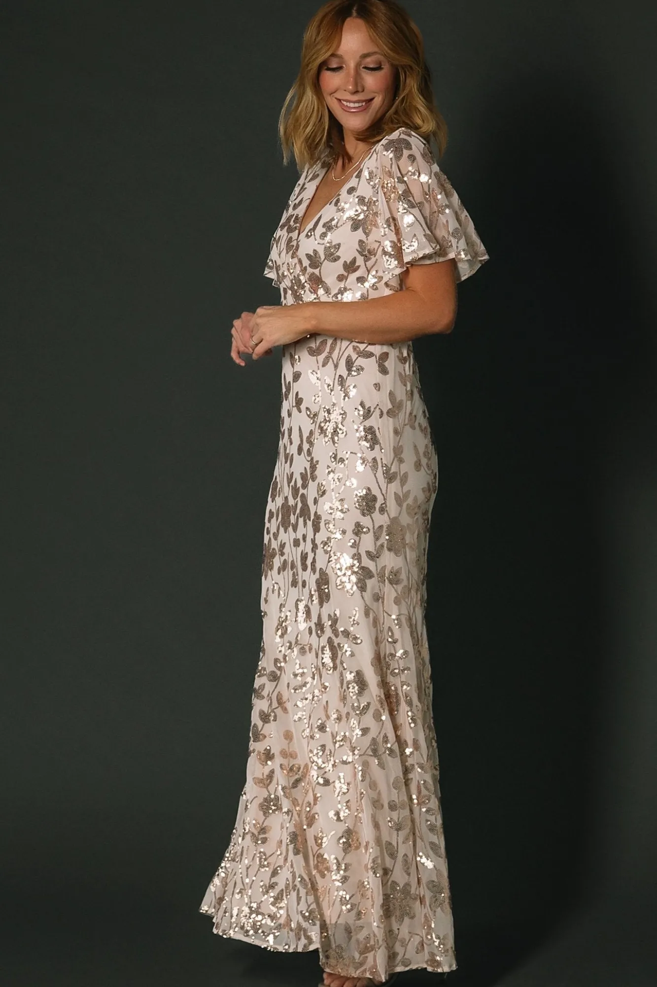 Baltic Born Esme Sequin Dress | Rose Gold