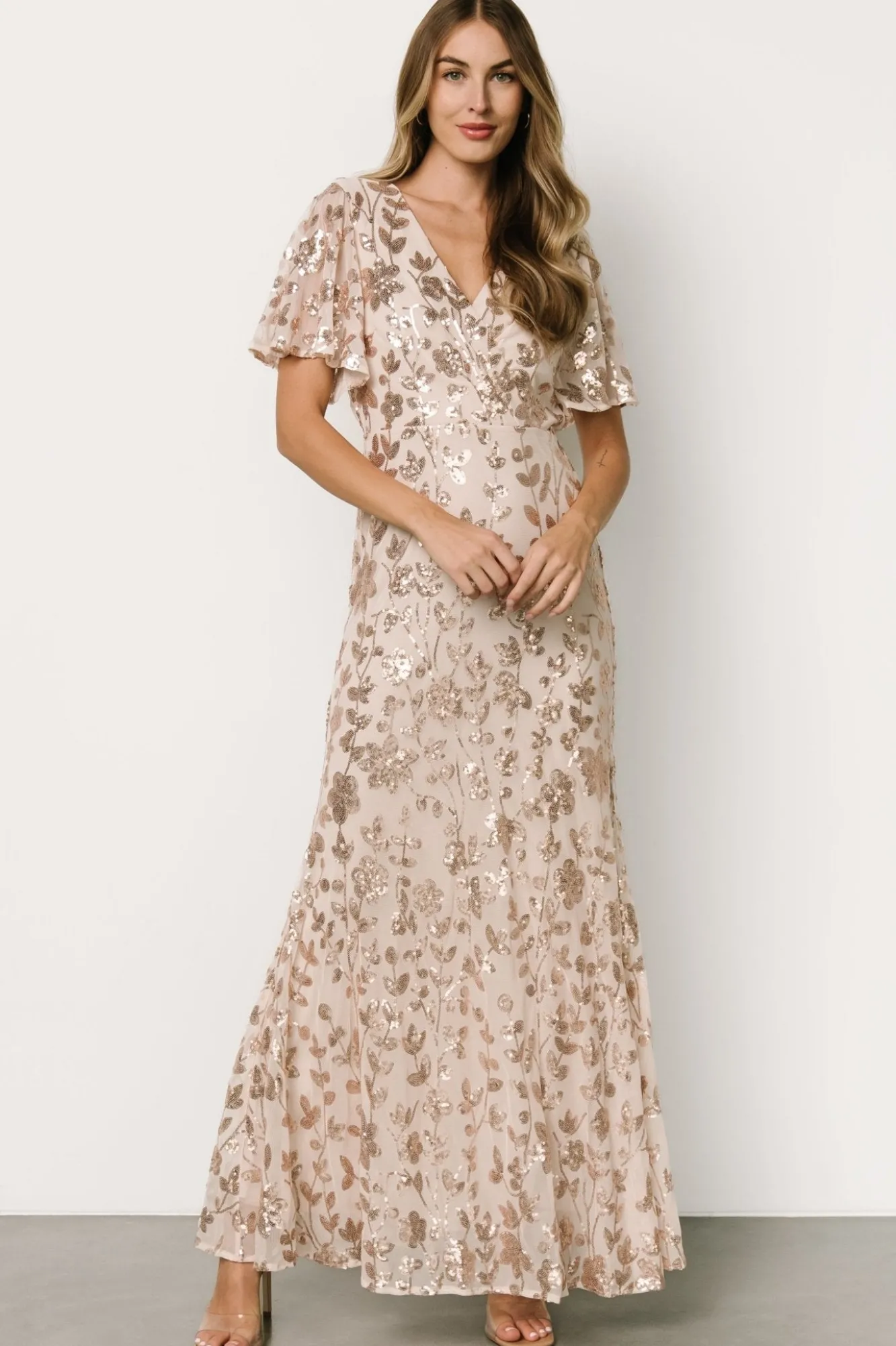 Baltic Born Esme Sequin Dress | Rose Gold