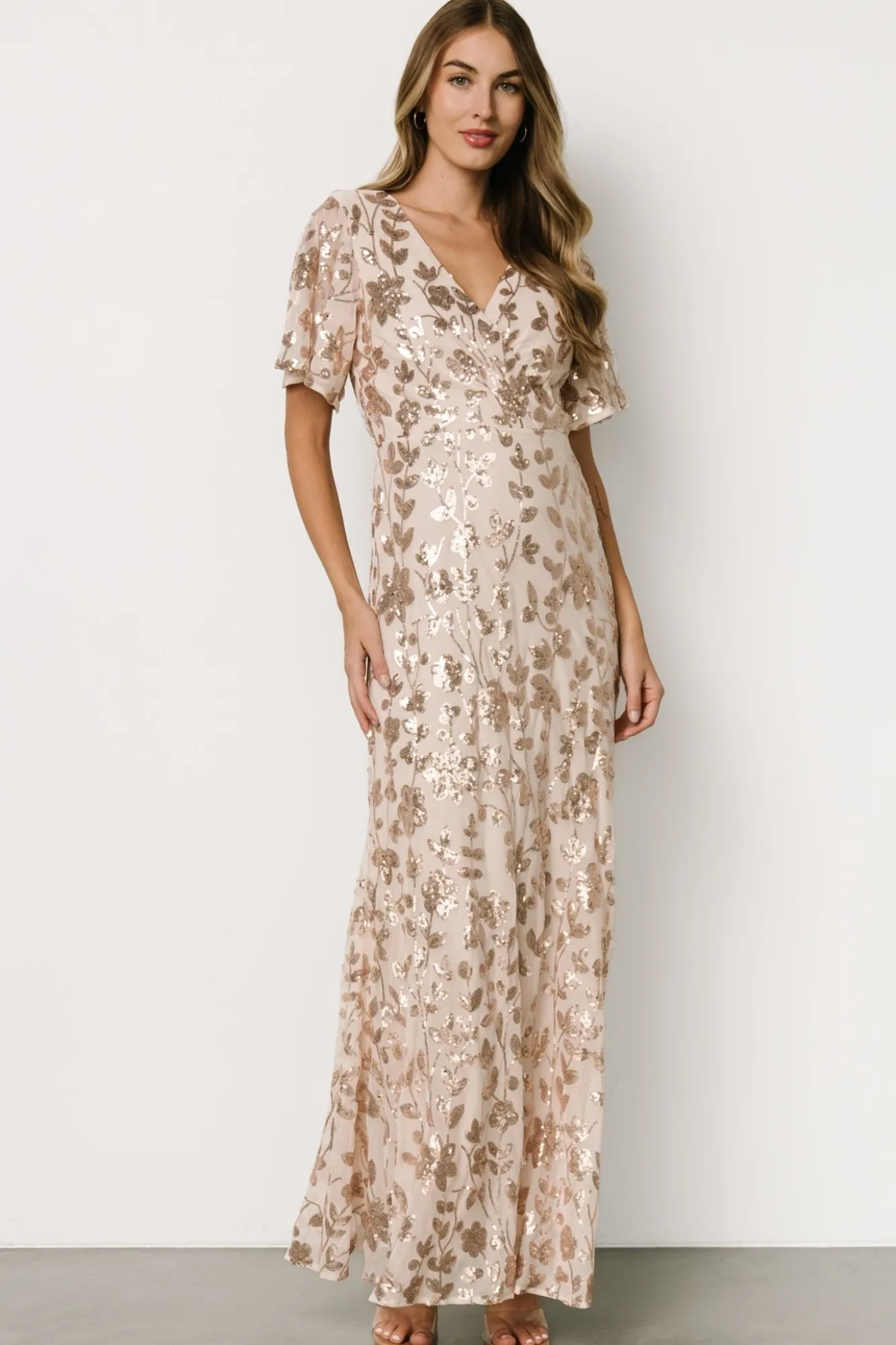 Baltic Born Esme Sequin Dress | Rose Gold