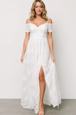 Baltic Born Esperanza Tulle Embroidered Maxi Dress | Off White