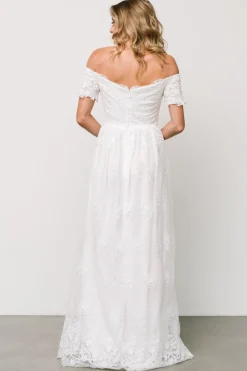 Baltic Born Esperanza Tulle Embroidered Maxi Dress | Off White