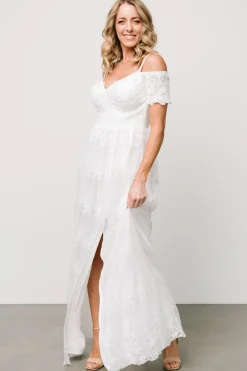 Baltic Born Esperanza Tulle Embroidered Maxi Dress | Off White