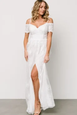 Baltic Born Esperanza Tulle Embroidered Maxi Dress | Off White