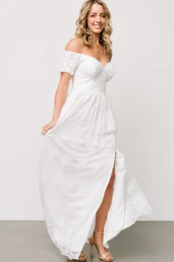 Baltic Born Esperanza Tulle Embroidered Maxi Dress | Off White