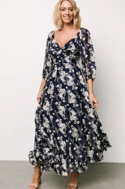 Baltic Born Estefania Maxi Dress | Navy + Off White Floral