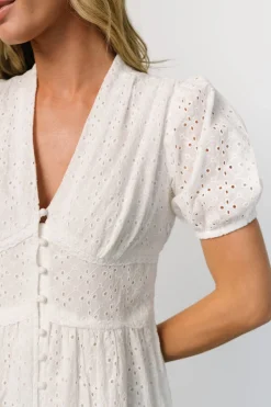 Baltic Born Esther Eyelet Midi Dress | Off White