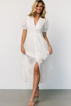 Baltic Born Esther Eyelet Midi Dress | Off White
