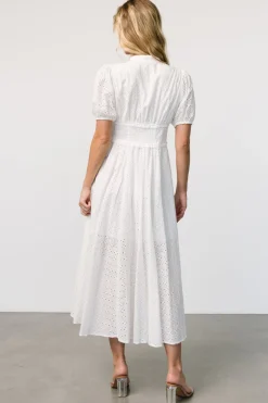 Baltic Born Esther Eyelet Midi Dress | Off White